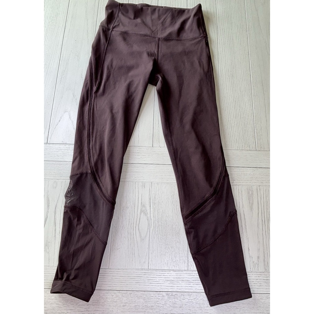 Lululemon Fresh In Mesh Leggings Women's Size 6 Black Athletic‎ EUC
